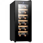 Vitrina frigorifica Samus pentru vin Samus SRV38LM12, 33 L, Capacitate 12 sticle, Clasa energetica F, Mod racire termoelectric, Afisaj Electronic, H 65.2 cm, Negru