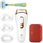Epilator Braun IPL Braun Silk-expert PRO 5 PL5382 Senzor automat &amp; continuu Skin pro 2.0, 400.000 impulsuri, 10 niveluri de intensitate, 125 de impulsuri pe minut, 2 Capete de precizie, 1 Cap lat, Trusa de voiaj, Aparat de ras Venus, Auriu