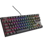 Tastatura GENESIS gaming mecanica cu fir Genesis Thor 303 TKL, iluminare RGB, switch Linear, switch model Outemu Peach Silent, numar taste 87, 11 butoane multimedia, lungime cablu 1.8m, dimensiuni 355 x 136 x 36 mm, negru