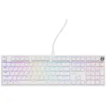 Tastatura GENESIS gaming mecanica cu fir Genesis Thor 404, iluminare RGB, switch Linear, switch model Gateron Yellow Pro, numar taste 107, 11 butoane multimedia, lungime cablu 1.8m, dimensiuni 439 x 133 x 41 mm, alb
