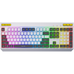 Tastatura HATOR mecanica cu fir Hator Icefall, conectivitate USB, polling rate 1000Hz, iluminare RGB pentru 8 zone diferite, tip switch membrana, material taste ABS cu gravare laser si acoperire UV, alb