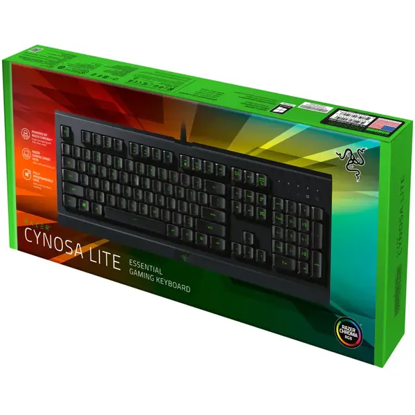 Tastatura Razer RZ03-02740600-R3M1, gaming Cynosa Lite, Iluminare RGB, Negru
