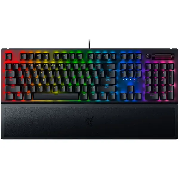 Tastatura RZ03-03541900-R3M1, gaming mecanica, BlackWidow V3, iluminare Chroma RGB, switch Razer Yellow, US Layout, Negru
