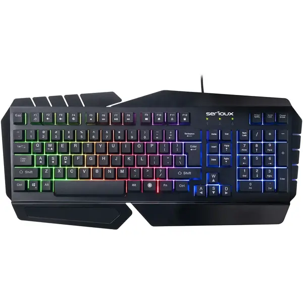 Tastatura Serioux SRXK-ANDOR, gaming Andor, iluminare rainbow, carcasa metalica, design ergonomic, negru