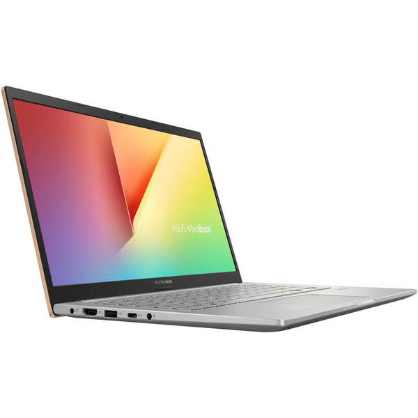 Laptop Asus ultraportabil VivoBook 14 K413EA, Full HD, Procesor Intel Core i5-1135G7, 8GB DDR4, 512GB SSD, Intel Iris Xe, No OS, Hearty Gold