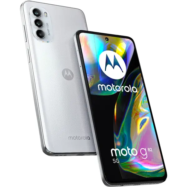 Telefon mobil Motorola Moto G82, Dual SIM, 128GB, 6GB RAM, 5G, White Lily