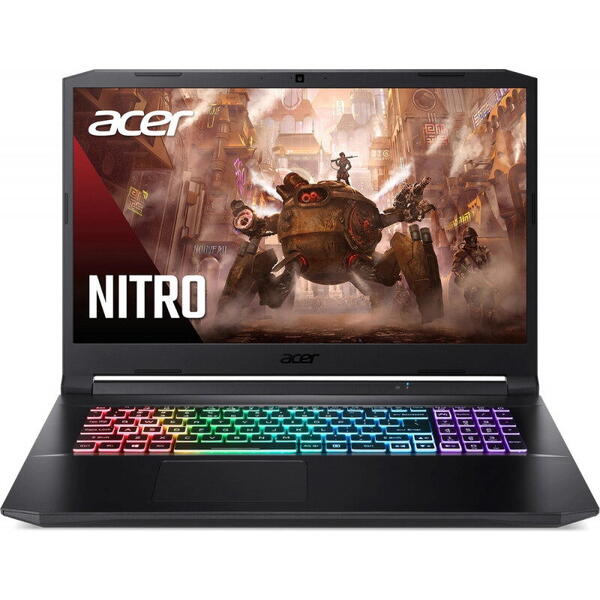 Laptop Acer Gaming Nitro 5 AN517-41, 17.3 inch, Full HD IPS 144Hz, Procesor AMD Ryzen 7 5800H, 16GB DDR4, 512GB SSD, GeForce RTX 3080 8GB, No OS, Shale Black