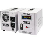  TED Electric Stabilizator retea automat 2000VA 1200W cu Ecran LCD si Sinusoidala Pura cu 2 Iesiri Schuko, TED Electric