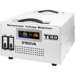  TED Electric Stabilizator Retea Automat 3100VA 1800W cu Ecran LCD si ServoMotor cu 2 Iesiri Schuko si Regleta, TED Electric