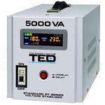  TED Electric Stabilizator de tensiune cu 2 prize TED RT TED000187, 5000 VA, 3000 W, regleta