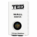  TED Electric Stabilizator retea maxim 500VA-AVR LCD 2 iesiri schuko WALL TED002174 (1/4)