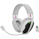 Casti FURY wireless Fury Fukiya F6, interfata USB-C, sunet stereo, frecventa raspusn 20 - 20000 Hz, timp de utilizare 40 h, iluminare, alb