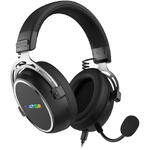 Casti HATOR gaming cu fir Hator Hypergang 3, conectivitate USB Type-C/USB Type-A, material membrana compozit, Virtual 7.1 Surround Sound, logo iluminat RGB, frecventa raspuns 10Hz-44kHz, impendanta 32Ω, microfon detasabil unidirectional, negru