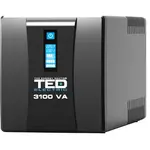 UPS TED Electric 3100VA 1800W cu Stabilizator si Management, 3x Schuko, Ecran LCD si 4x Acumulator 12V 9Ah, TED Electric TED004673