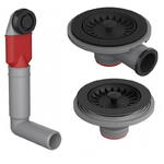  Franke Kit ventil scurgere pentru chiuvete cu 1,5 / 2 cuve, negru, Franke 112.0658.125