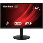 Monitor Viewsonic LED ViewSonic VG2409-MHDU-2, 24'', 100Hz, Full HD (1920 x 1080), IPS, USB-C, HDMI, DisplayPort, Hub USB, Ergonomic, Negru