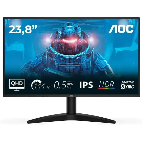 Monitor Gaming IPS LED AOC 23.8" Q24B36X, QHD (2560 x 1440), HDMI, DisplayPort, 144 Hz, 4 ms (Negru)