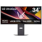 Monitor LG Gaming VA LED LG 34" 34G600A-B, WQHD 3440 x 1440, HDMI, DisplayPort, Ecran curbat, Boxe, 160 Hz, 1 ms Negru