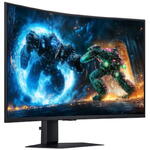 Monitor Samsung curbat Samsung Odyssey G7 G75F 37", VA LED, 4K (3840 x 2160), 165Hz, 1ms, 1x DisplayPort, 2 x HDMI, 2 x USB 2.0, Eye Saver & Flicker Free, Negru