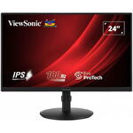 Monitor Viewsonic LED IPS ViewSonic 24", Full HD (1920x1080), 100Hz, 5ms, 99% sRGB SuperClear, Flicker-Free, Boxe 2W x2, HDMI, Display Port, VGA, Jack, Pivot, VESA, negru